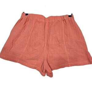 Madewell Coral Gauzy Pull on Cotton Shorts Size Large